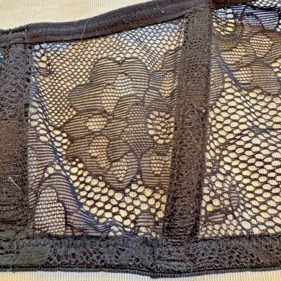 Maison Close Lace Bralette | Size Small | Sheer Black Floral Mesh - Picture 5 of 9